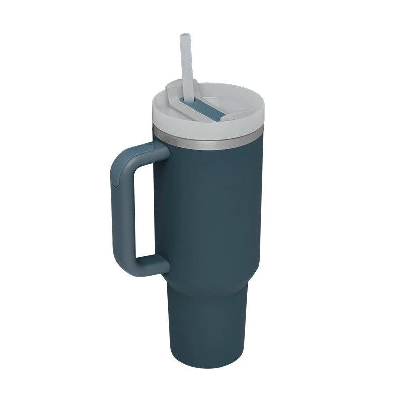 40 Oz Tumbler With Handle Straw Insulated, Stainless Steel Spill Proof Vacuum Coffee Cup Tumbler With Lid Tapered Mug Gifts For Valentine Lover Suitable For Car Gym Office Travel - MANDOTOS