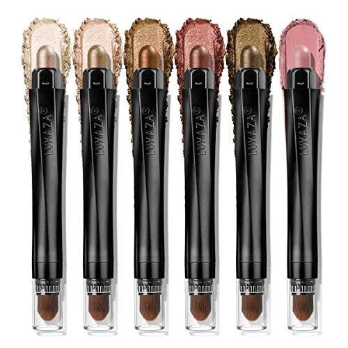 LUXAZA Shimmering Neutral Brown Eyeshadow Sticks Set - 6 Versatile Shades for Stunning Looks - MANDOTOS