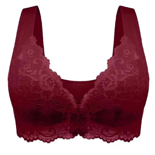 LuxeLace Women's Breathable Gathered Lace Underwear - Non-Steel Comfort Fit - MANDOTOS
