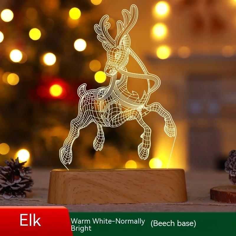 MANDOTOS Christmas 3D LED Acrylic Night Light Ornament Festive Holiday Decor Gift Idea For Kids - MANDOTOS