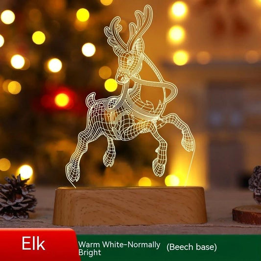 MANDOTOS Christmas 3D LED Acrylic Night Light Ornament Festive Holiday Decor Gift Idea For Kids - MANDOTOS