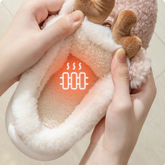 Mandotos Christmas Elk Slippers Cozy Winter Home Slippers - MANDOTOS