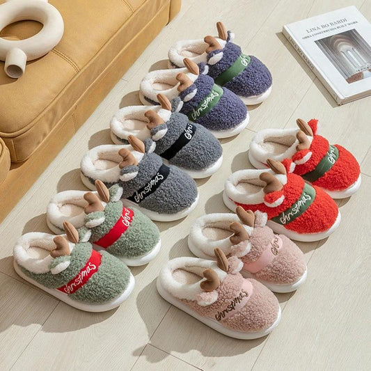 Mandotos Christmas Elk Slippers Cozy Winter Home Slippers - MANDOTOS