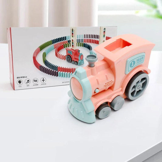 Mandotos Domino Train Toy Electric Automatic Building Blocks Set for Creative STEM Learning - MANDOTOS