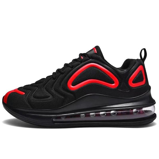 Mandotos Men Casual Air Cushion Black Shoes Outdoor Breathable Lace Up Sneakers Running Sports - MANDOTOS