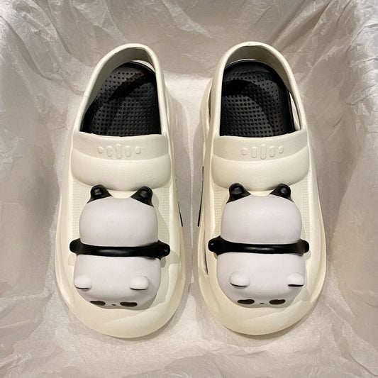 Mandotos Panda Lamp Light Up Slippers Sandals For Women EVA Comfort Non Slip Sole Summer - MANDOTOS