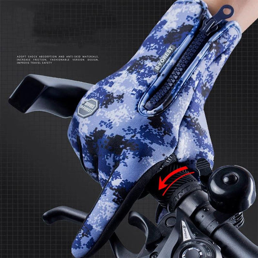 Winter Gloves Touch Screen Riding Motorcycle Sliding Waterproof Sports Gloves With Fleece - MANDOTOS