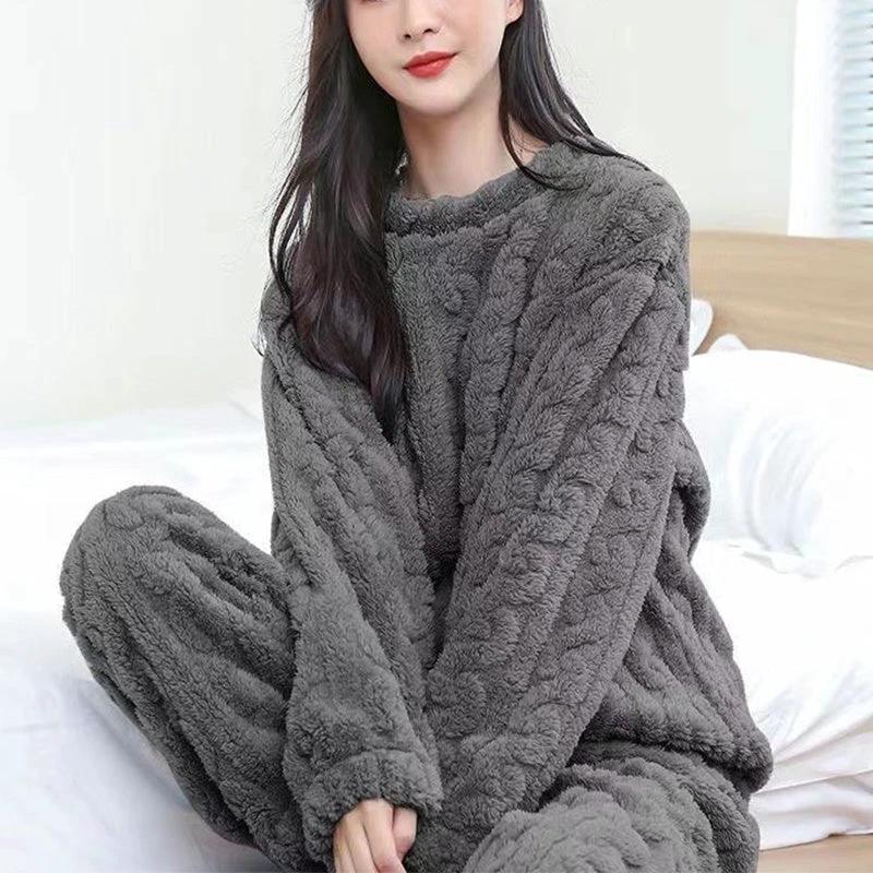 Winter Pajamas Set - Thickened Coral Velvet Warm Homewear - MANDOTOS