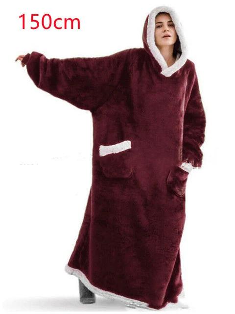 Winter TV Hoodie Blanket Winter Warm Home Clothes Women Men Oversized Pullover With Pockets - MANDOTOS