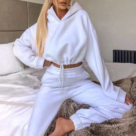 Women's 2-Piece Jogging Suit - Sexy Long Sleeve Hoodie Tracksuit - MANDOTOS