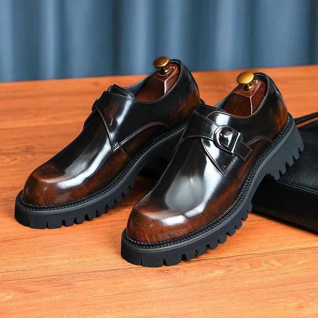 Elegant genuine leather shoes by MANDOTOS, featuring classic design and polished finish, ideal for formal occasions.