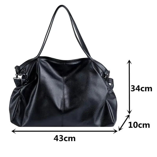 Elegant Leather Carryall - MANDOTOS