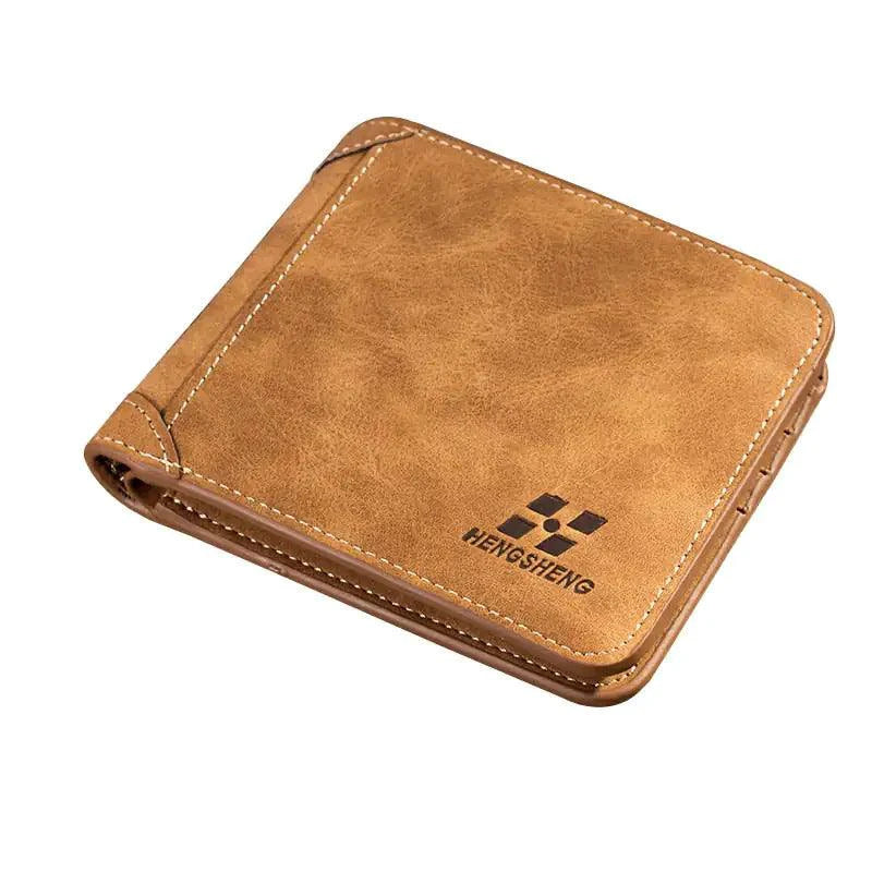 Mandotos Elite Fold Leather Wallet showing multiple card slots and sleek brown leather finish.