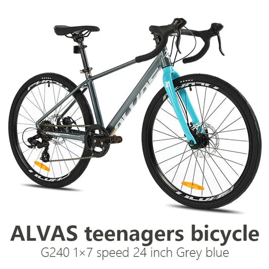 Mandotos F YUZE G240 7-speed aluminum disc brake children's bike handlebar, 380mm, for boys and girls, teen road bicycle.
