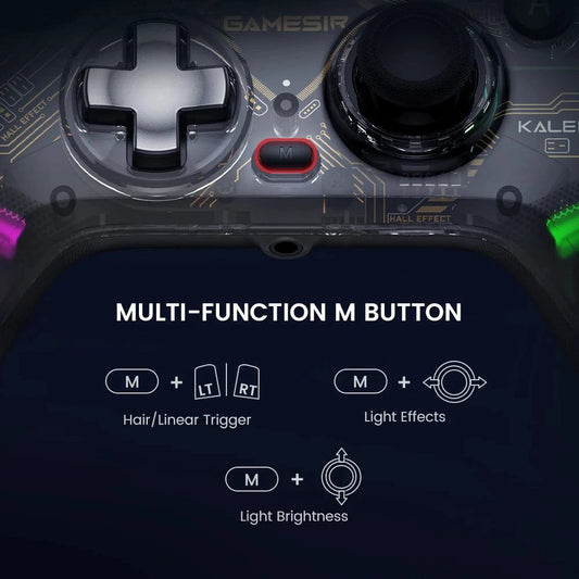 Mandotos GameSir Kaleid Xbox Controller wired gamepad with Hall Effect joystick for Xbox Series X, S, and One consoles.