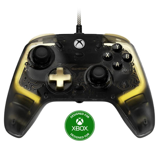 Mandotos GameSir Kaleid Xbox wired controller with Hall Effect joystick for Xbox Series X, Series S, and Xbox One gaming consoles.