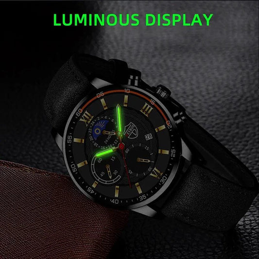 Gent's Classic Leather Timepiece - MANDOTOS