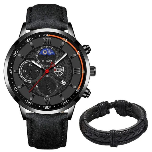 Gent's Classic Leather Timepiece - MANDOTOS