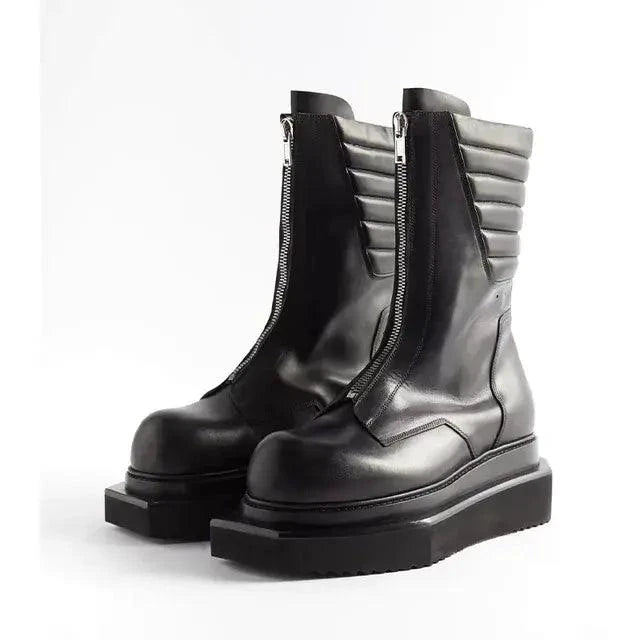 Genuine leather men's boots by MANDOTOS, featuring classic lace-up design and durable soles for stylish everyday wear.
