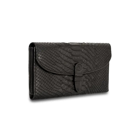 Genuine Leather Wallet with Removable Pouch - Black - MANDOTOS