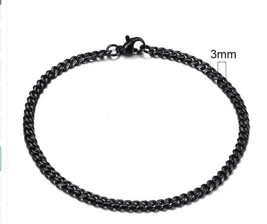 Gold-Tone Stainless Steel Cuban Bracelet 3-11mm - MANDOTOS