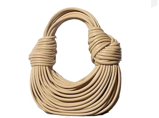 Handbags for Women 2025 New in Gold Luxury Designer Brand Handwoven Noodle Bags Rope Knotted Pulled Hobo Silver Evening Clutch - MANDOTOS