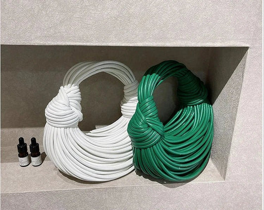 Handbags for Women 2025 New in Gold Luxury Designer Brand Handwoven Noodle Bags Rope Knotted Pulled Hobo Silver Evening Clutch - MANDOTOS