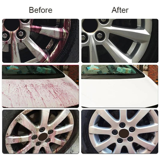 Mandotos HGKJ car paint and wheel iron particles powder cleaner spray removing rust and dust from metal auto rims and surfaces.
