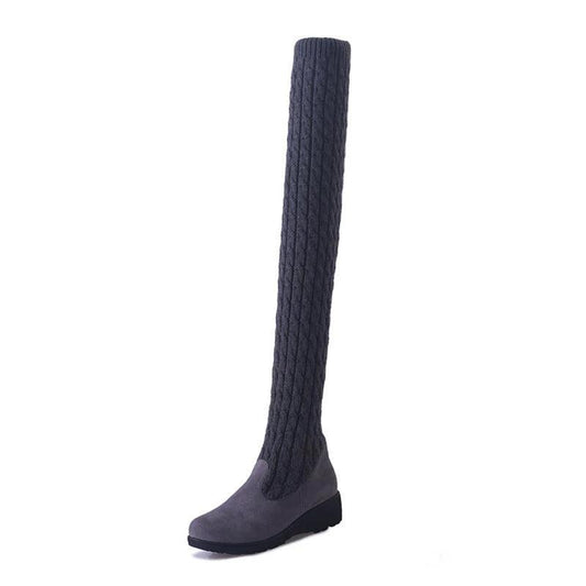 High Flat Over-the-knee Stretch Martin Boots - MANDOTOS