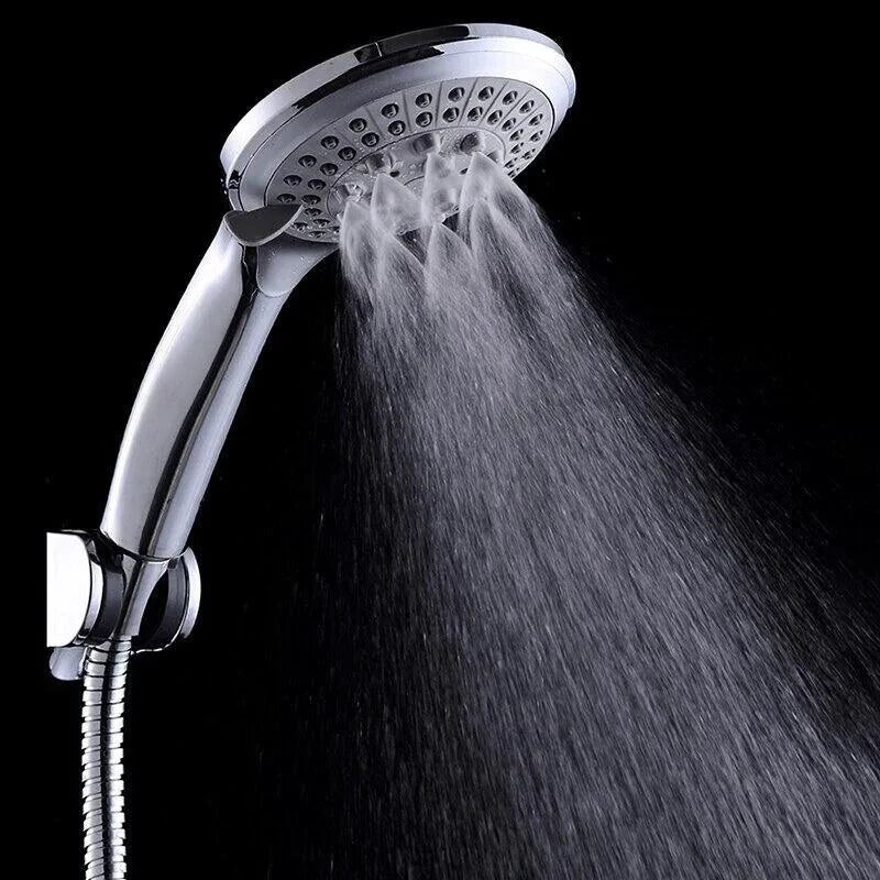 Mandotos high-pressure handheld shower with five spray modes and flexible hose for versatile bathroom use.