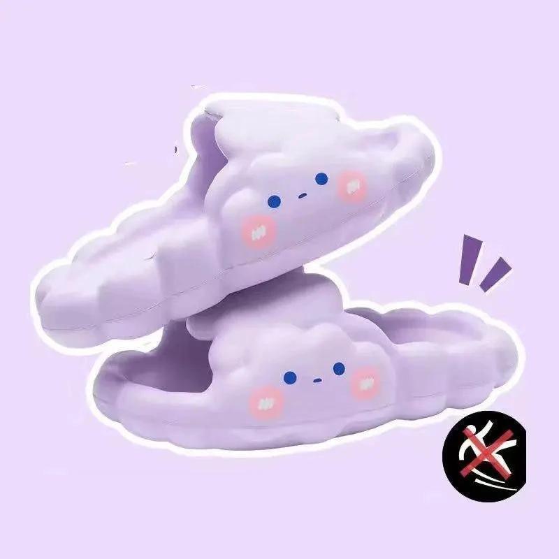 Mandotos home bathroom slippers with cloud design, slip-resistant sole, ideal for safe, comfortable bathing and indoor use.