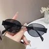 2024 women's geometric PC sunglasses with elliptical metal frame, large design, personalized style by MANDOTOS INTERNATIONAL