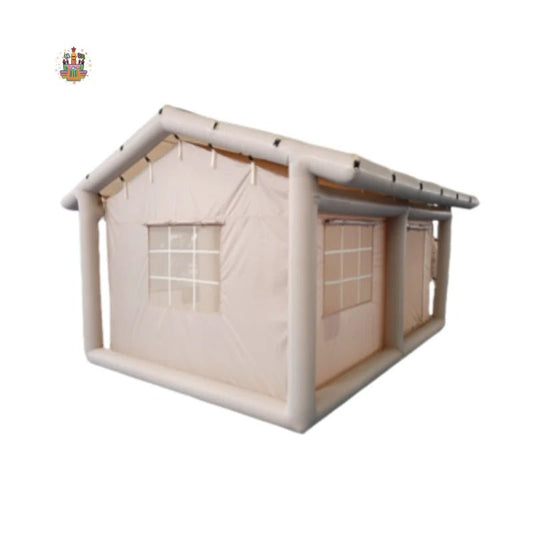 Large MANDOTOS INTERNATIONAL inflatable family tent, waterproof and durable, ideal for outdoor camping and travel.