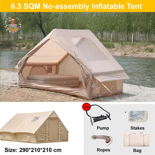 Large MANDOTOS INTERNATIONAL inflatable outdoor family tent, waterproof and durable, ideal for camping and outdoor travel.