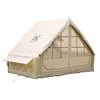 Large outdoor family inflatable tent by MANDOTOS INTERNATIONAL, waterproof, durable, airtight, ideal for camping and travel.