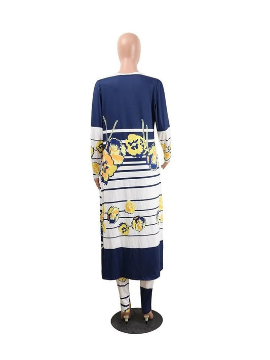 Women's two-piece cardigan set by MANDOTOS INTERNATIONAL, sexy casual outfit with stylish cardigan and matching top.