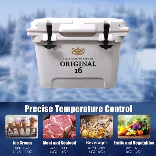 Mandotos International 20L classic rotomolded portable cooler box for travel, camping, fishing, sports, and home use.
