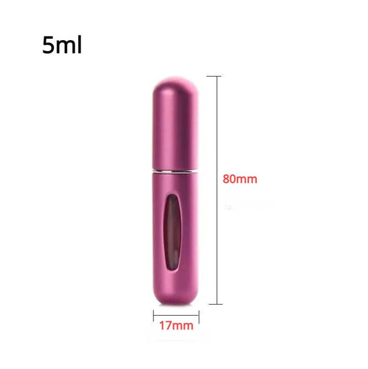 5ml Mini Travel Perfume Atomizer by MANDOTOS INTERNATIONAL in sleek aluminum bottle for easy on-the-go fragrance refills.