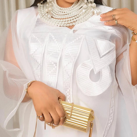 White African abaya for women with embroidery, plus size elegant party and church dress by MANDOTOS INTERNATIONAL.