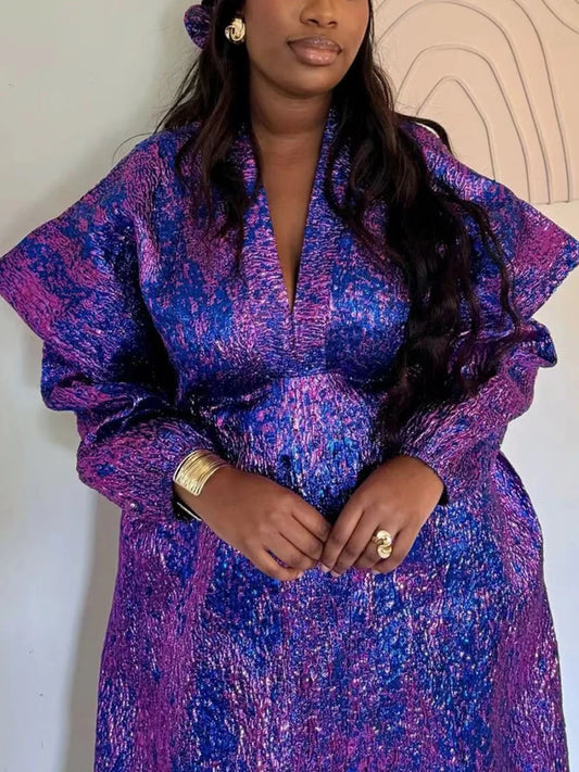 Mandotos International African women’s traditional dress, colorful dashiki and Ankara gown with long, flowing maxi style.