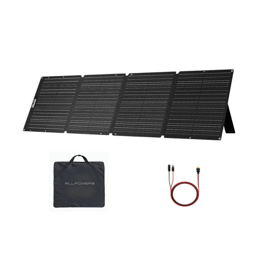 Allpowers R600 portable power station with 299Wh LiFePO4 battery and 600W output, shown with its compact design and control panel.