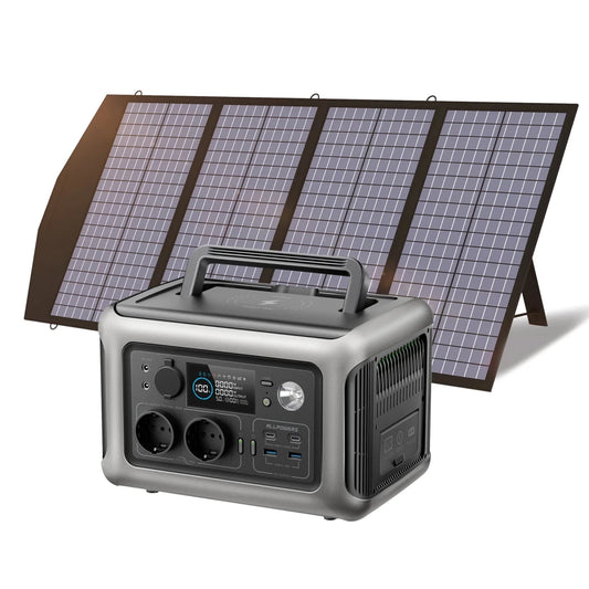 MANDOTOS INTERNATIONAL ALLPOWERS R600 portable powerstation with 299Wh LiFePO4 battery and 600W output, shown in a sleek design.