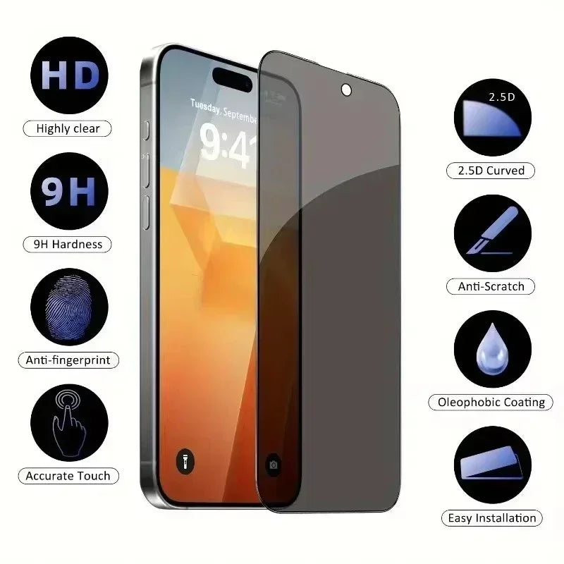 Anti-Spy Glass Privacy Screen Protector for iPhone Models 11-17 - MANDOTOS INTERNATIONAL