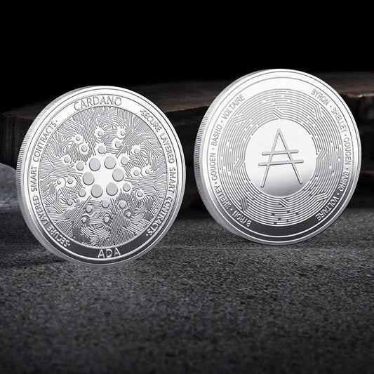 Bitcoin BTC ETH ADA XLM SHIB DOGE XRP SOL DOT LINK LTC UNI Coin Physical Metal Crypto Currency Coin Collection with Plastic Case - MANDOTOS INTERNATIONAL