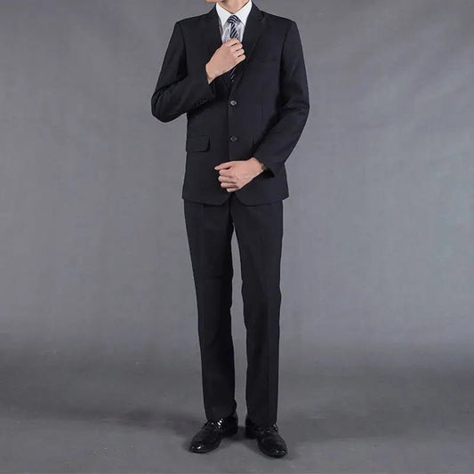 Mandotos International men's casual two-piece suit featuring a youthful style, cotton fabric, suitable for spring, summer, and autumn.