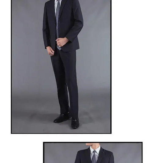 Mandotos International men's casual two-piece suit with cotton fabric, youthful style, suitable for office wear in spring, summer, and autumn.