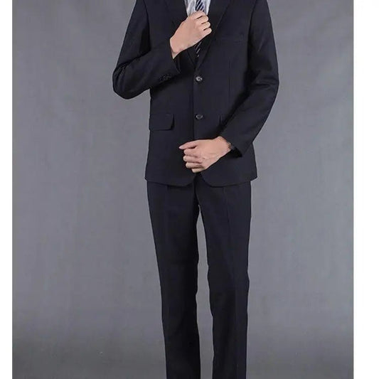 Mandotos International men's casual two-piece suit, cotton, youthful style, suitable for spring, summer, and autumn office wear.