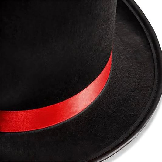Elegant black top hat for adults by Mandotos International, ideal for magician costumes and formal dress or costume accessories.