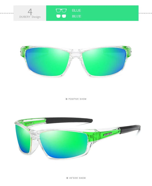 Mandotos International DUBERY 2022 polarized night vision sunglasses for men, sport glasses with sleek black frame and tinted lenses.