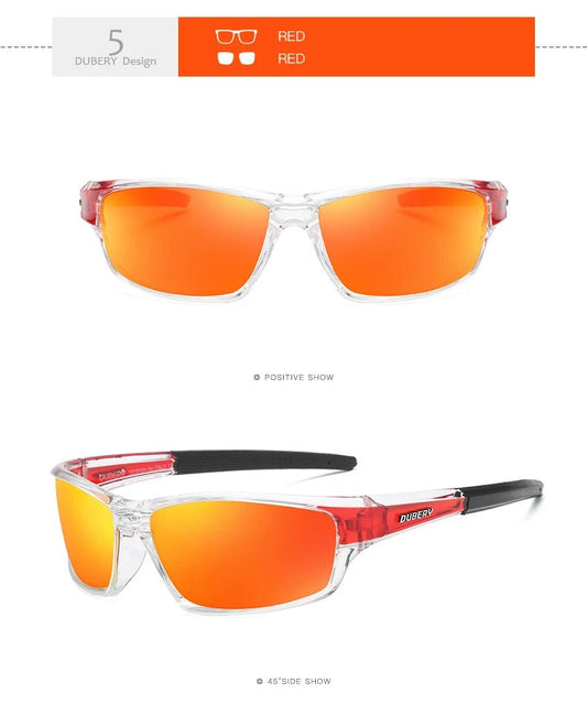 Mandotos International DUBERY 2022 polarized night vision sunglasses for men, sport glasses with sleek black frame and tinted lenses.